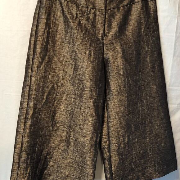 Cache Expresso Textured Crop Gaucho Pant New Poly Linen Blend Cropped NWT $118 - Picture 8 of 10